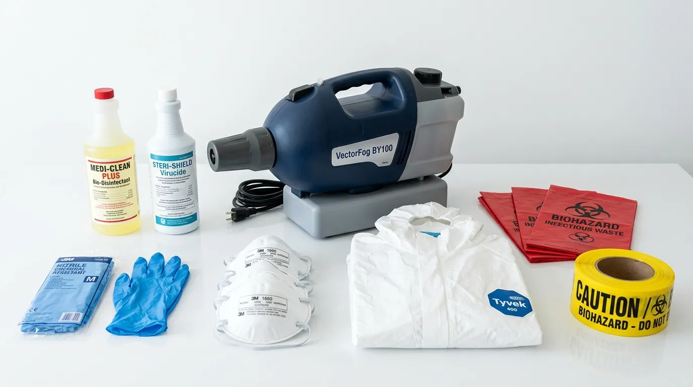 Professional biohazard remediation crew working in Rubidoux