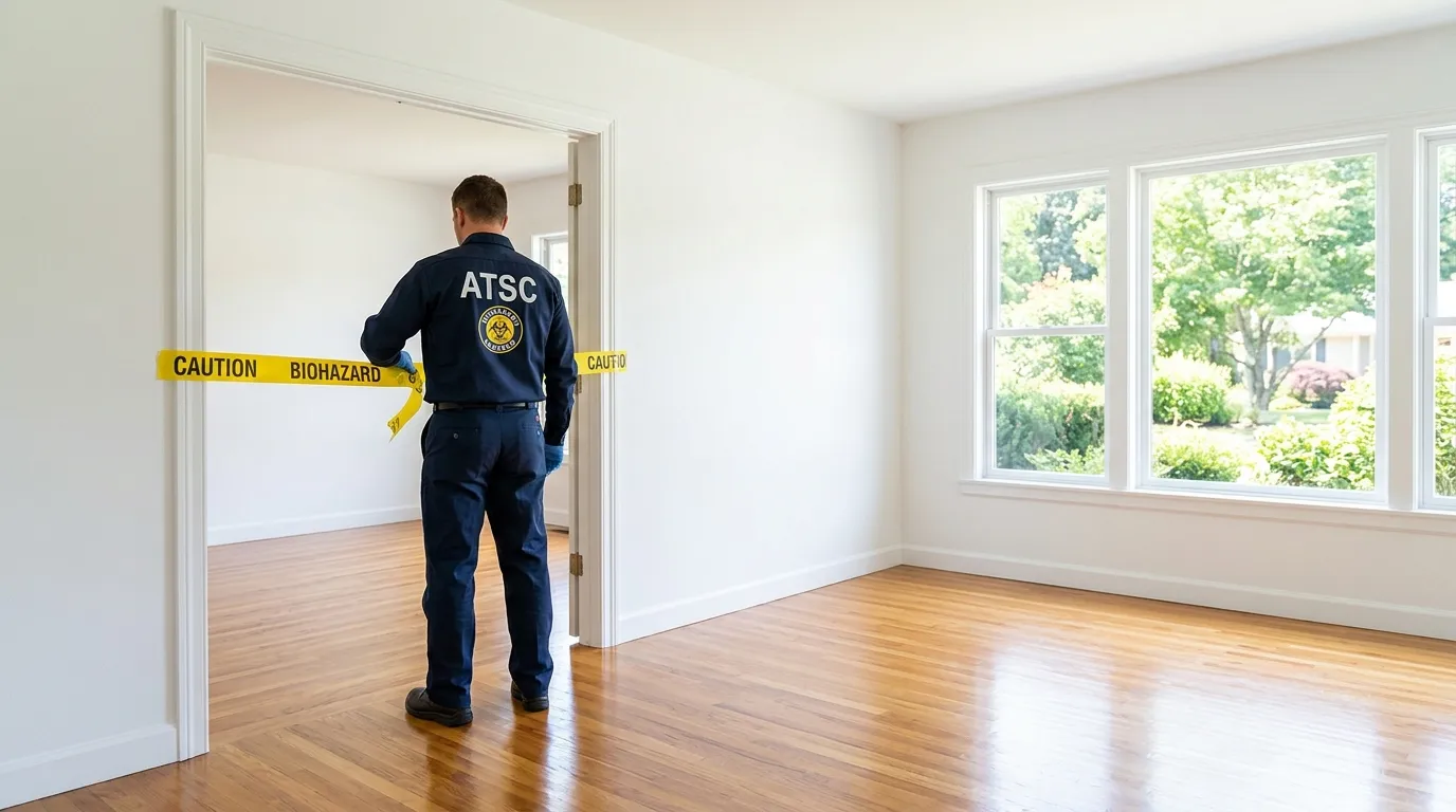 Certified biohazard cleanup crew performing Trauma Scene Cleanup in Rubidoux